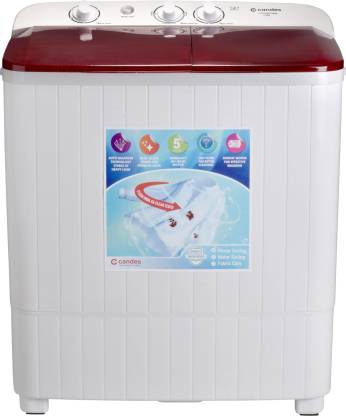 Candes 6.5 kg Semi Automatic Top Load Red, White