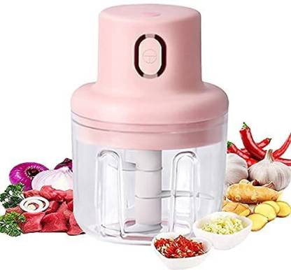 foxly Portable USB Rechargeable Electric Fruit Vegetable Onion Garlic Chopper Electric For Kitchen Use, Mini Slicer (250 ml) Electric Chopper