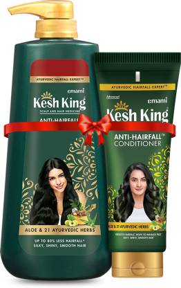 Kesh King Anti-Hairfall Shampoo 600ml + Anti-Hairfall Conditioner 200ml  (2 Items in the set)