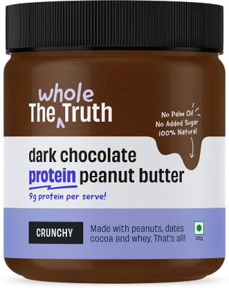 The Whole Truth - Dark Chocolate Protein Peanut Butter - Crunchy | All Natural | Gluten Free | 325 g