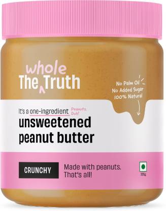The Whole Truth - Unsweetened Peanut Butter - Crunchy | All Natural | Gluten Free | Vegan | 325 g