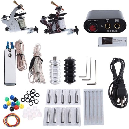 Beginner Tattoo Machine Gun Kit Complete Set Power Supply Needle Pedal Clip  Cord Buy Online at Best Price in India  Snapdeal