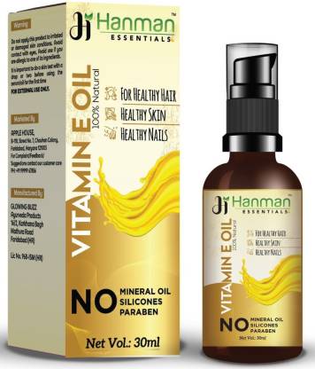 Hanman Essentials Vitamin E Oil (Premium Quality) For Healthy Skin, Hair &  Nails (30 ml) - Price in India, Buy Hanman Essentials Vitamin E Oil  (Premium Quality) For Healthy Skin, Hair &