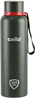 cello Duro Tuff Steel Kent DTP Coating Double Walled Stainless Steel 750 ml Flask  (Pack of 1, Green, Steel)