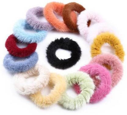 Ghelonadi Elastic Hair Bands Ponytail Holders Hair Accessories Plush Faux  Fur furry Scrunchies hair band for women Multicolor (6 Pieces) Rubber Band  Price in India - Buy Ghelonadi Elastic Hair Bands Ponytail