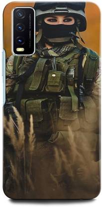 GRAFIQE Back Cover for Vivo Y12s V2033 INDIAN ARMY, TXTURE, ARMY UNIFORM, MILITARY, WOMAN MILITARY