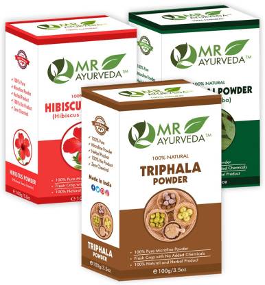 MR Ayurveda Triphala Powder, Hibiscus Powder & Bhringraj Powder - Pack of 3  - Price in India, Buy MR Ayurveda Triphala Powder, Hibiscus Powder &  Bhringraj Powder - Pack of 3 Online