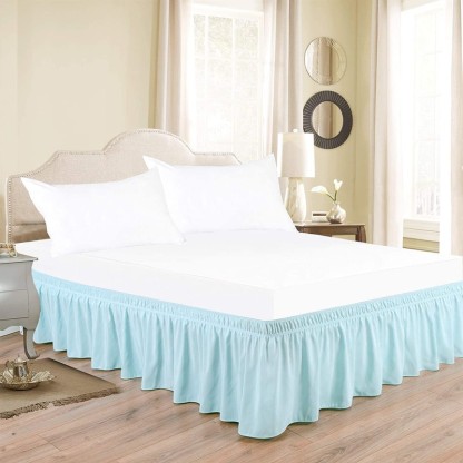 Aqua Blue California King 15inch Drop Elegant Comfort Luxurious Premium Quality 1500 Thread Count Wrinkle and Fade Resistant Egyptian Quality Microfiber Multi-Ruffle Bed Skirt 