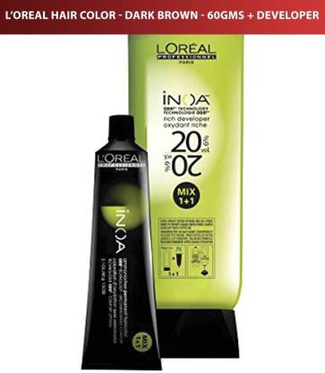 INOA Loreal Professionnel Hair Color No 3 Dark Brown & Riche Cream  Developer 1000 ml , Dark Brown - Price in India, Buy INOA Loreal  Professionnel Hair Color No 3 Dark Brown