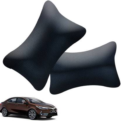AutoKraftZ Black Leatherite Car Pillow Cushion for Toyota