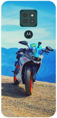 Golden Mask Back Cover for Motorola Moto G9 Blue And White KTM