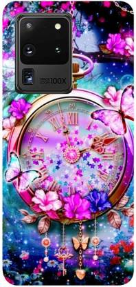 Golden Mask Back Cover for Samsung Galaxy S20 Ultra Multicolor Butterfly And Pocket Clock