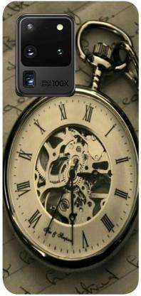 Golden Mask Back Cover for Samsung Galaxy S20 Ultra Pocket Clock