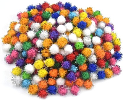 KINGQ Tinsel Pompoms Balls Cat Toy  Multicolor Pack of 21 