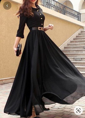 Women A-line Black Dress Price in India 