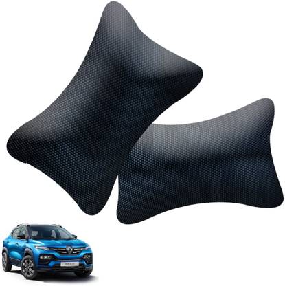 AutoKraftZ Black Leatherite Car Pillow Cushion for Renault
