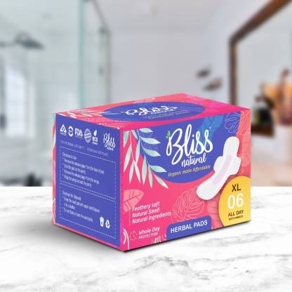 BlissNatural FLUFFY XL (PACK OF 6) Sanitary Pad