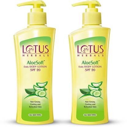 LOTUS HERBALS Aloesoft Daily Body Lotion SPF 20, 250ml (Pack of 2)