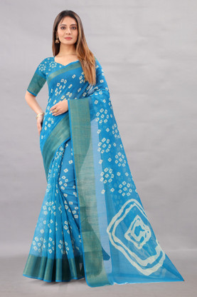 cotton saree bandhani