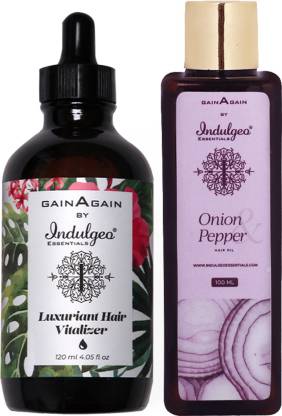 Indulgeo Essentials Hairfall Combo with Gain Again Luxuriant Hair Vitalizer  (120ml) + Onion and Pepper Oil (