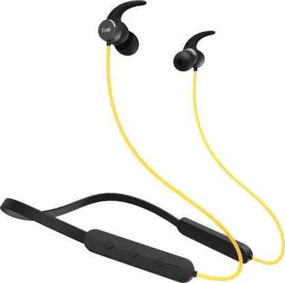 boAt Rockerz 255F Pro with Fast Charging Bluetooth Headset  (Blazing Yellow, In the Ear)