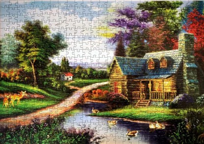 1000 pieces Jigsaw Rural Cottage Puzzles Adult Kids Learning Education Toys Kids 