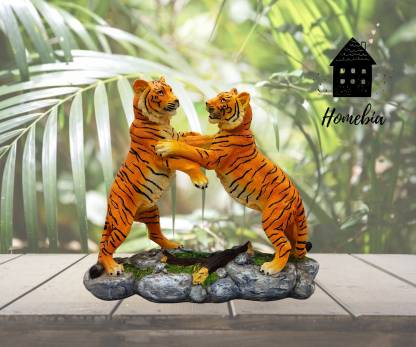 Homebia Lion Showpiece Feng Shui Animal Decoration Item For Home Items Living Room Gift Handicraft Decor Office Decorative 22 Cm In - Animal Room Decor Items