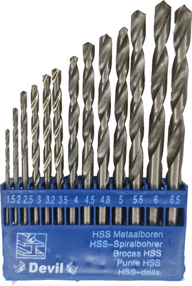 Inditools 13 pc HSS drill bit set for 