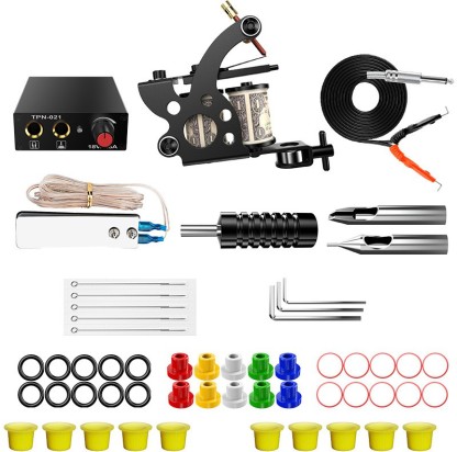 Buy Starter Complete Tattoo Kit 9 Machine Gun Power Supply 50 Needles 40 Ink  Set D23 Online at Low Prices in India  Amazonin