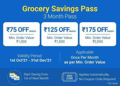 Grocery Savings Pass - 3 Months Price in India - Buy Grocery ...