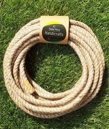 Zippy Flora Natural Twisted Thick Jute Rope for Craft Projects , 9-10 mm thick 10 meter