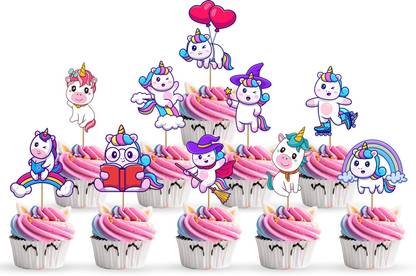 Zyozi Zyozi 10 Pieces Unicorn Cupcake Topper Food Picks For Kids Baby Shower Birthday Cake Decor Cupcake Topper Price In India Buy Zyozi Zyozi 10 Pieces Unicorn Cupcake Topper Food Picks