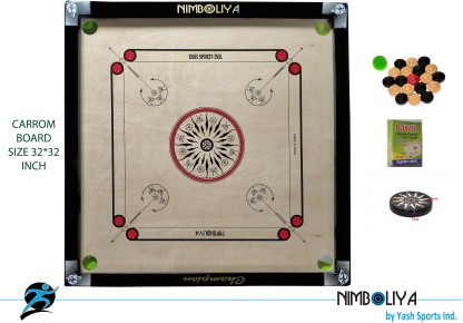 LARGE  Carrom Board 32” x 32” Wooden  Games FULL PLAYING SET BEST PRICE 