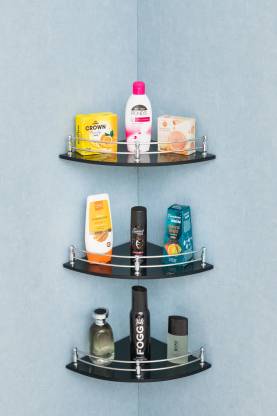 bathroom accessories glass corner shelf