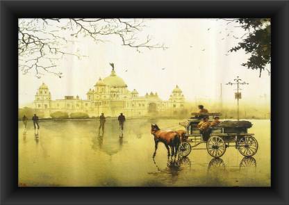 Poylaamo Kolkata City Painting Victoria Memorial Framed Art For Living Room Home Decor Bedroom Office Without Glass Digital Reprint 14 Inch X 20 In India - Home Decor Appliances Kolkata West Bengal Indiabulls