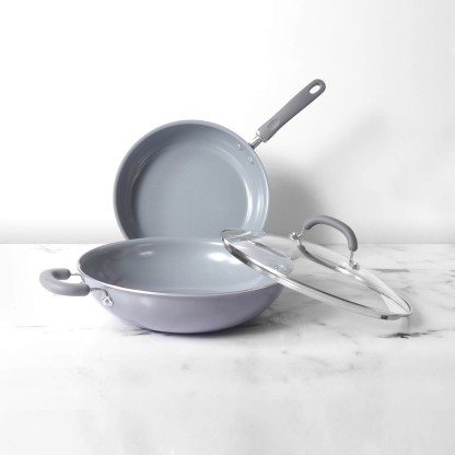 Grey Induction & Oven Safe Cookware GreenPan Frying Pan Non Stick 26 cm Toxin Free Ceramic Pan 