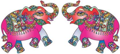 Jagvii 100 cm Colorful Elephants Self Adhesive Sticker