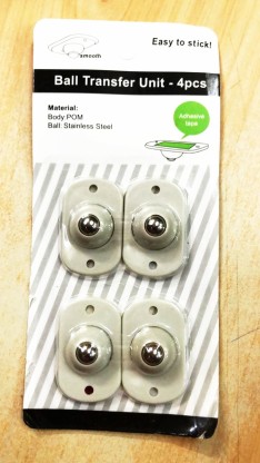 4 Pack Stickable Universal Ball Transfer Unit No Drilling 360° Rotating Bal... 