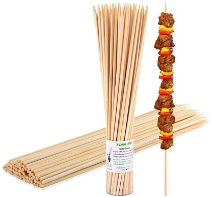 100 Bamboo Skewers Bbq Kebab Chocolate Fountain Fruit Wooden Sticks Fondue 