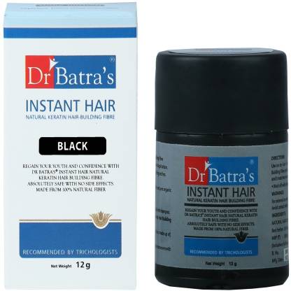 Dr Batra's Instant Hair Natural Keratin Hair Building Fibre - Black - 12 gm  - Price in India, Buy Dr Batra's Instant Hair Natural Keratin Hair Building  Fibre - Black - 12