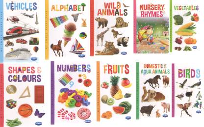Vehicle, Alphabet, Wild Animals, Nursery Rhymes, Vegetable, Shape &  Colours, Numbers, Fruits, Domestic & Aqua Animals, Birds: Buy Vehicle,  Alphabet, Wild Animals, Nursery Rhymes, Vegetable, Shape & Colours,  Numbers, Fruits, Domestic &