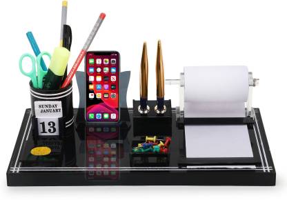 Frik 5 Compartments Acrylic Pen Stand