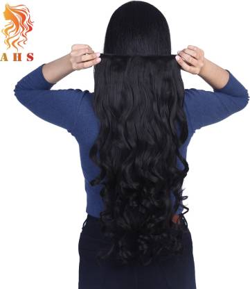 A H S Carly Style Extension Long Black 24-26 Inch For Woman And Girls To  Increase Instant Length And Volume Normal Density Clip Hair Extension Price  in India - Buy A H S