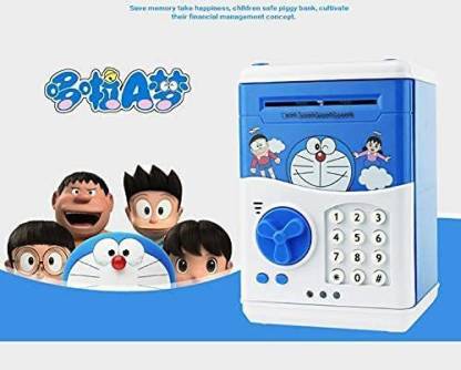 Qbik Toys Battery Operated Mini ATM Safe Kids Piggy Saving ATM Bank with  Electronic Lock Coin