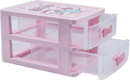 Pink, 2 Tier 2,3,4 Tier A5 Plastic Handi Storage Drawer Unit Desk Store Chest of Draws Cabinet Box Tidy Rack 