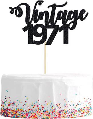 Festiko Ballons 1 Pack Vintage 1971 Cake Topper Black Glitter Happy 50th Birthday Cake Decoration for 1971 Theme 50th Birthday Wedding Anniversary Party Funny 50 Fabulous Decoration Supplies Cake Topper Price in Festiko Ballons 1 Pack Vintage 1971 Cake Topper Black Glitter Happy 50th Birthday Cake Decoration for 1971 Theme 50th Birthday Wedding Anniversary Party Funny 50 Fabulous Decoration Supplies Cake Topper Price in