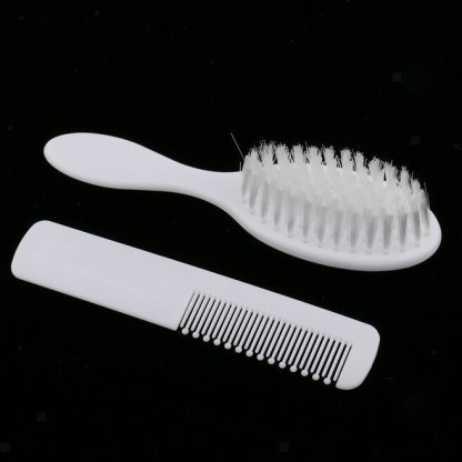 Baby Newborn Toddlers Hair Style Brush Comb Set Soft Bristles Rounded Tips QK 