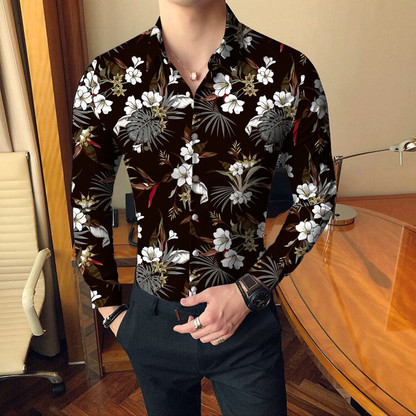 Men Floral Print Casual Multicolor 