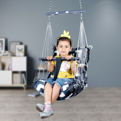 Canvas Baby Swing Seat Chair Indoor Outdoor Hanging Swing Seat for Baby with Soft Cushion/Safety Belt/Mounting Hardware,Rainbow 