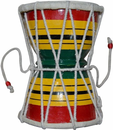 Laxmi ATM Yantra Handmade Damroo Indian Musical Instrument Damru Hand Percussion|Lord Shiva Damarus for Kirtan and Home 